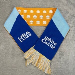 White Castle USA Luge Collaboration Knitted Scarf Slider Burger Logo